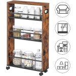 Hoobro ? desserte de cuisine 4 niveaux ebf15tc01 ? marron rustique ? panneau de particules et cadre en ...