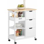 Chariot de service desserte cuisine � roulettes table rangement fkw79 - w sobuy