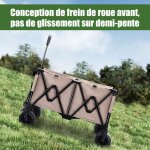 Homemiyn - chariot de transport pliable avec freins, chariot de jardin de 150kg pneus amovible, tout ...
