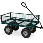 Relaxdays - chariot de transport, sur roues pneumatiques, cts rabattables, pour jardin, outils, capacit ...