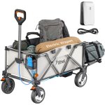 Chariot utilitaire lectrique avec roues tout - terrain de 8 pouces, chariot pliable  traction entirement ...