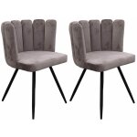 Altobuy - charlotte - lot de 2 chaises velours gris