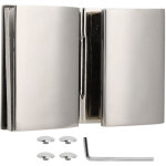 Charni�re double face inox pour porte de douche en verre, charni�re de salle de bain