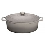 Chasseur cocotte en fonte ovale 29 cm gris c�leste - sublime