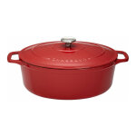 Chasseur - cocotte ovale 29 cm chasseur rouge uni interieur sable