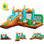 Chteau gonflable 6 en 1 pour enfants avec toboggan, trampoline jeu boxe, aire de jeux gonflable pingouin ...