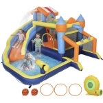 Ch�teau gonflable - aiyaplay - 8 en 1 - toboggan, trampoline, piscine et souffleur - tissu oxford - 350 ...