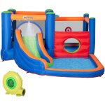 Chteau gonflable enfant - toboggan, trampoline, piscine - gonfleur, sac de transport inclus - dim. 3, ...