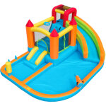 Ch�teau gonflable avec souffleur, trampoline, panier de basket, pistolet � eau, 2 piscines, 1 grand et ...