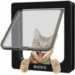 Chati�re magn�tique avec porte battante et serrure � 4 positions pour chats, chatons et chiots (m, noir, ...