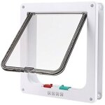 Chati�re porte � 4 positions cat mate grande blanc porte verrouillable pour chat ou chien facile � installer(2 ...