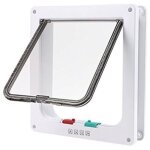 Chati�re porte � 4 positions cat mate grande blanc porte verrouillable pour chat ou chien facile � installer(2 ...