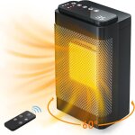 Chauffage d'espace, chauffage �lectrique oscillant � 60� avec thermostat num�rique, chauffage en c�ramique ...