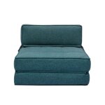 Miliboo - chauffeuse 1 place convertible en tissu bleu canard katy Miliboo - chauffeuse 1 place convertible en tissu bleu canard katy