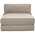 Miliboo - chauffeuse 1 place convertible en tissu taupe katy
