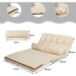 Relax4life - chauffeuse 2 personnes pliable en daim dossier r�glable de 90 � � 180 � de 5 positions avec ...