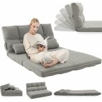 Relax4life chauffeuse 2 personnes pliable en velours dossier r�glable en 6 positions de 90 � � 180 � ...