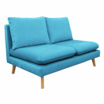 Meubletmoi - chauffeuse 2 places pour canapé modulable en velours bleu - lassie Meubletmoi - chauffeuse 2 places pour canapé modulable en velours bleu - lassie