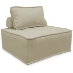Sweeek - chauffeuse pour canap modulable tissu capitonn polyester beige