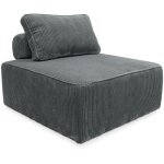 Sweeek - chauffeuse pour canap� modulable velours c�tel� velours c�tel� gris