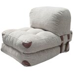 Cotecosy ? chauffeuse convertible 1 place ? tissu bouclette gris clair ? dimensions l60 x p80 x h70 cm ...