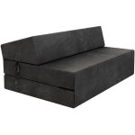 Fdm - chauffeuse convertible moderne noir 14 cm x 121 cm x 204 cm - fabrication européenne Fdm - chauffeuse convertible moderne noir 14 cm x 121 cm x 204 cm - fabrication européenne