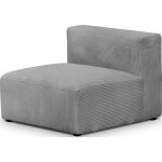 Chauffeuse sans accoudoirs modulable en velours ctel gris clair - modulo