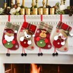 Chaussette de noel, set de 4 xmas chaussette de noel personnalisé, chaussettes noël a suspendre père ... Chaussette de noel, set de 4 xmas chaussette de noel personnalisé, chaussettes noël a suspendre père ...