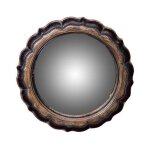 Miroir convexe fleur noir doré 19cm Miroir convexe fleur noir doré 19cm