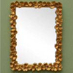 Chehoma - miroir dor fleurs de gingko 43x32cm