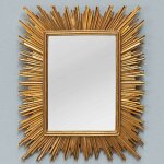 Miroir soleil convexe rectangulaire doré 24x29cm Miroir soleil convexe rectangulaire doré 24x29cm