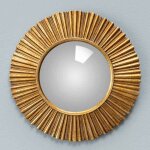 Chehoma - petit miroir convexe dor sanctus 18cm