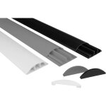 Chemin de c�bles 68x18mm pvc plastique cache - c�bles semi - circulaire pour tv, mur & sol: 1 m�tre / ...
