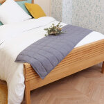 Chemin de lit matelass jersey anthracite 50x200