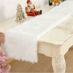 Chemin de table blanc fourrure pour anniversaire , fte de mariage, nol dcoration jour de fete , diy ...