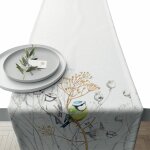 Chemin de table en coton oiseaux 40 x 150 cm