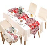 Chemin de table en coton tartan de nol rouge, nappe dcorative pour la maison, chemin de table lavable ...