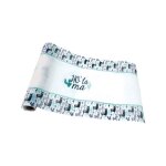 Chemin de table jetable 'ho'lama' 28cmx5m bleu & blanc