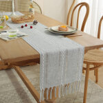 Chemin de table chemin de table en macram� avec glands, chemin de table vintage pour maison ferme table ...