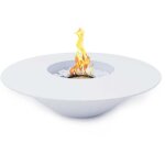 Chemin�e au bio�thanol brasero de jardin rond pour ext�rieur santorini blanc d. 60