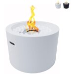 Chemin�e au bio�thanol brasero de jardin rond pour int�rieur et ext�rieur rodi blanc d. 47, 5