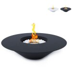 Chemin�e au bio�thanol design � poser ext�rieur ronde 60cm santorini - noir