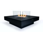 Chemine au biothanol jardin intrieur / extrieur carr 70x70cm  panarea - noir