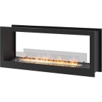 Sololed - chemine biothanol murale design encastrable double face noir mat avec verre de protection ...