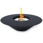 Chemin�e bio�thanol santorini noir diam�tre 60 pour ext�rieur ? style contemporain et z�ro �mission