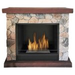 Chemin�e bio�thanol sasso ? 1, 5 litre ? effet pierre avec insert en acier