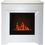 Chemin�e au bio�thanol au sol bellini en bois blanc made in italy l96 x p35 x h96