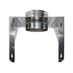 Chemine double paroi isol air dn 080 / 100 support mural ouvert tube en acier inoxydable 316