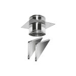 Chemine double paroi isol air dn 100 / 120 support mural ouvert tube en acier inoxydable 316