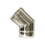 Chemine double paroi isol air dn 80 / 100 courbe 45 tuyau en acier inoxydable 316
